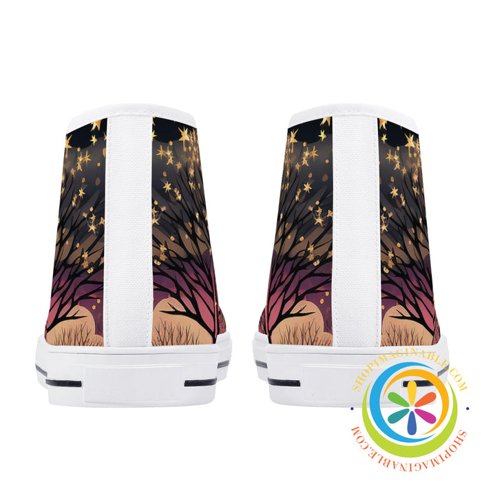Magical Forest Ladies High Top Canvas Shoes
