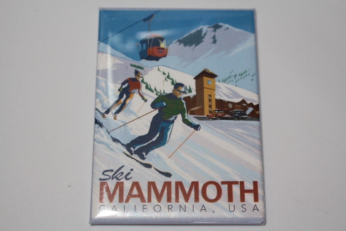 Mammoth Retro Skiing Magnet