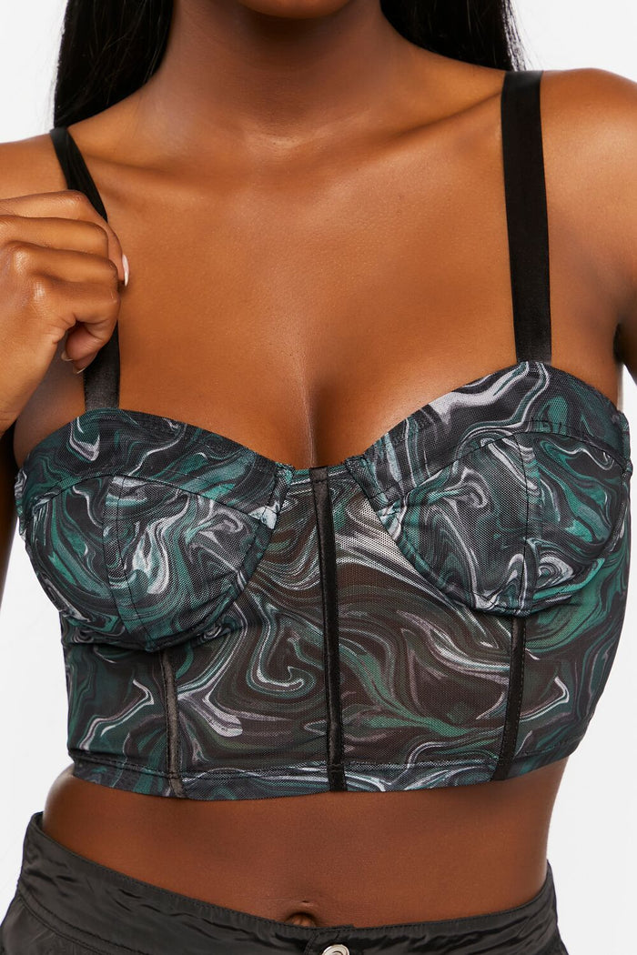 Marble Bustier Crop Top