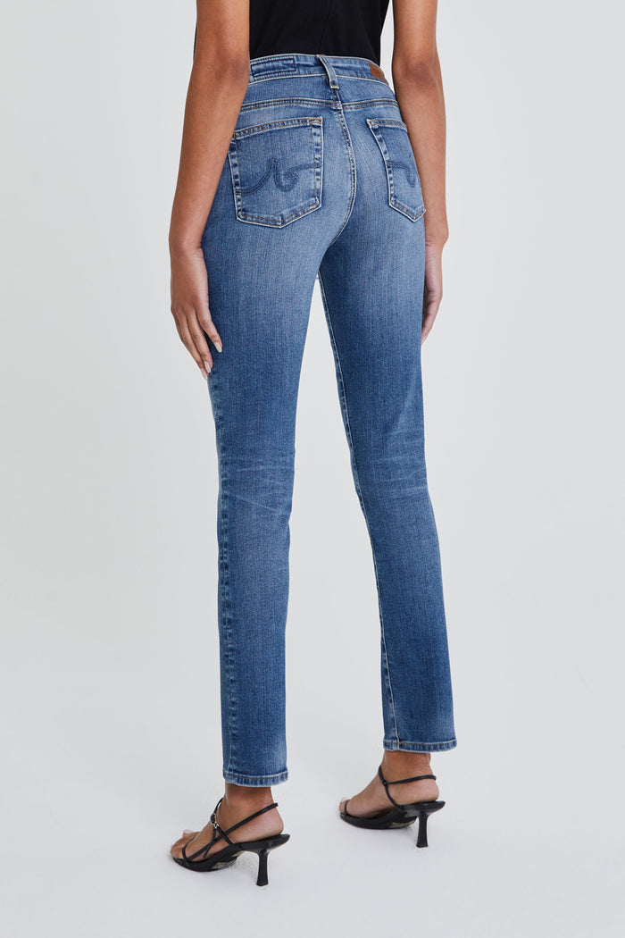 Mari High-Rise Slim Straight Jeans AG Jeans