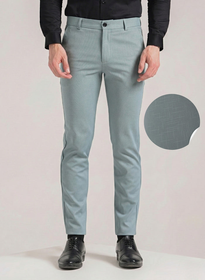 Men's Light Green Soft Lycra Trouser