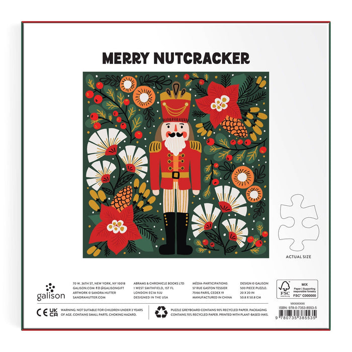 Merry Nutcracker 500-piece Christmas foil puzzle by Sandra Hutter