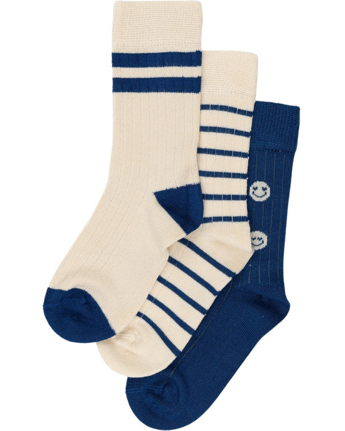 MiniPop Bamboo Socks 3 Pack – Cobalt Mix Kids Socks - MiniPop