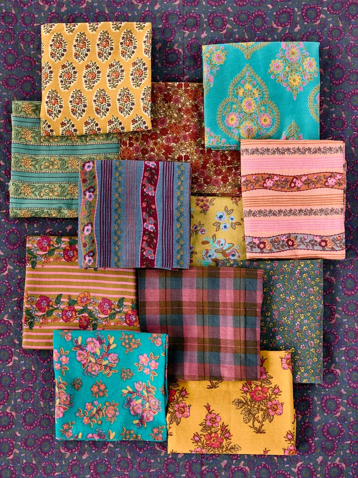 Mix & Match Cotton Flat Sheet - Garden Block Stamp Gold-view 6