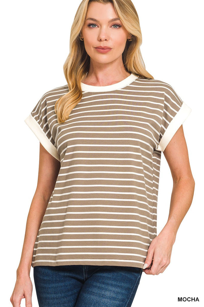 MOCHA STRIPE TEE