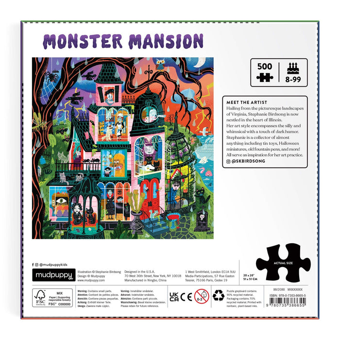 Monster Mansion 500-piece family Halloween puzzle