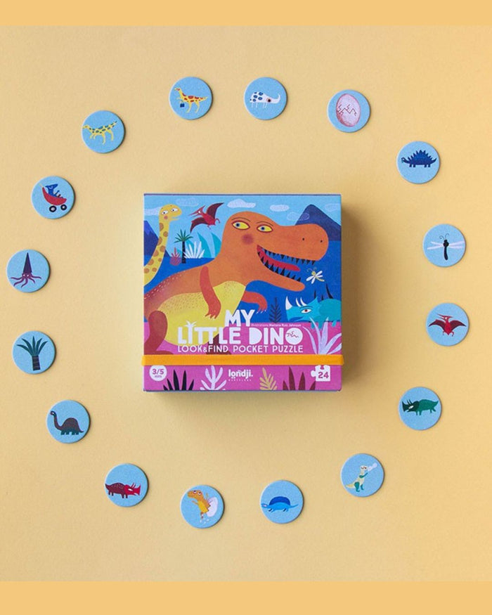 My Little Dino Pocket Puzzle – Londji Dinosaur Puzzle & Observation Game (24 Pieces)
