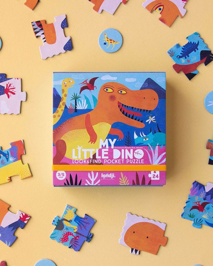 My Little Dino Pocket Puzzle – Londji Dinosaur Puzzle & Observation Game (24 Pieces)