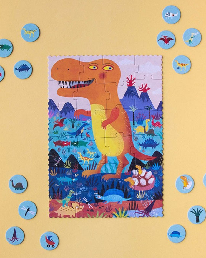 My Little Dino Pocket Puzzle – Londji Dinosaur Puzzle & Observation Game (24 Pieces)