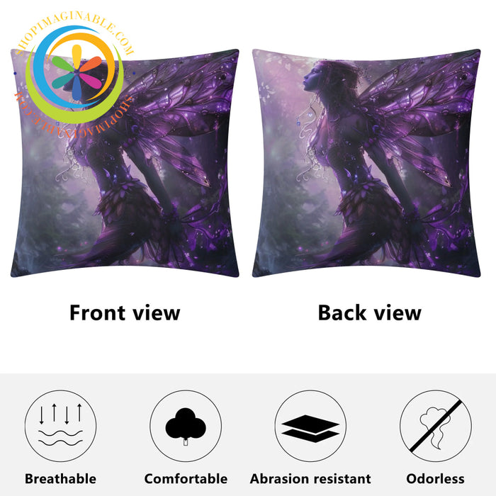 Mystical Fairy Purple Pillow Cover