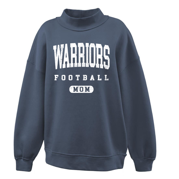 NAVY JULIET WARRIORS MOM MOCKNECK  PENNANT 7187