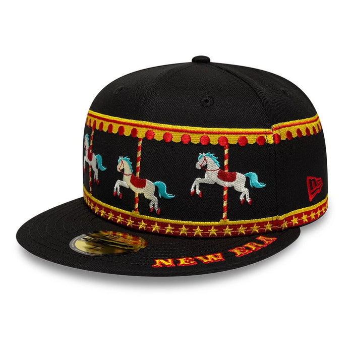 Pictured is this New Era Carousel 59FIFTY Fitted cap in black. 3