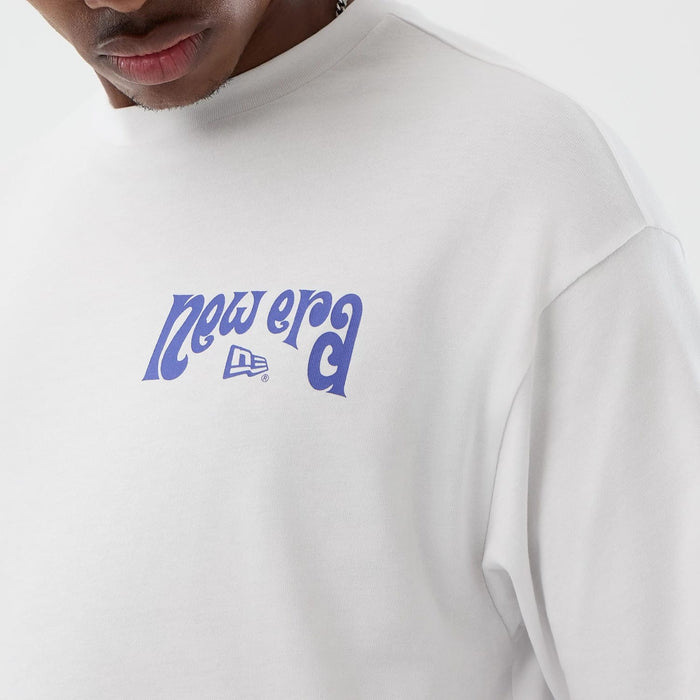 The model is wearing this New Era Fun Pizza Graphic Oversized T-Shirt in white. 6