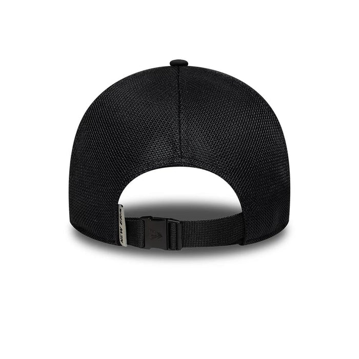 Pictured is this New Era Performance 9FORTY M-Crown A-Frame Trucker cap in black. 4