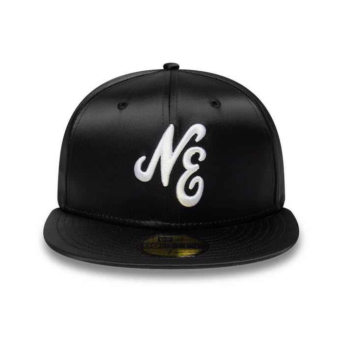 Pictured is this New Era Satin 59FIFTY Fitted cap in black. 2