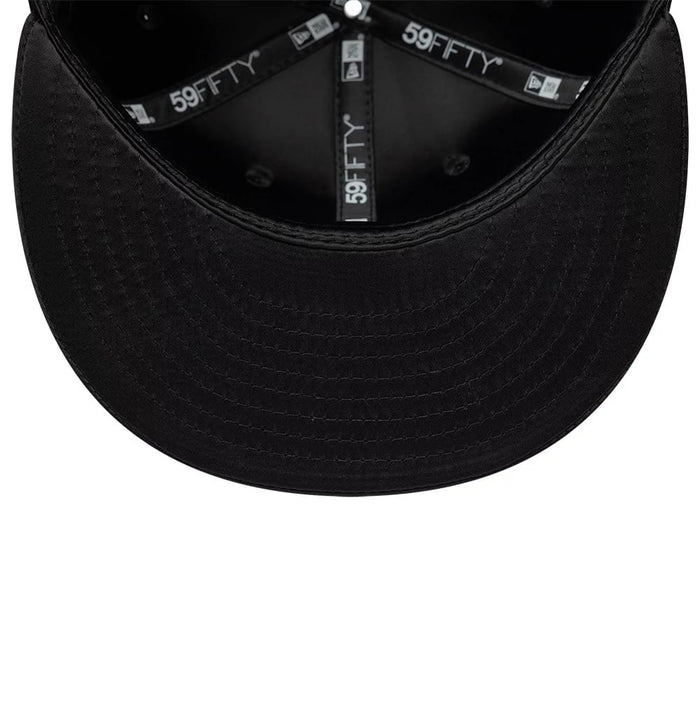Pictured is this New Era Satin 59FIFTY Fitted cap in black. 7