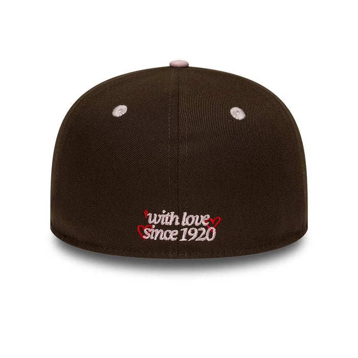 Pictured is this New Era With Love 59FIFTY Fitted cap in dark brown. 2