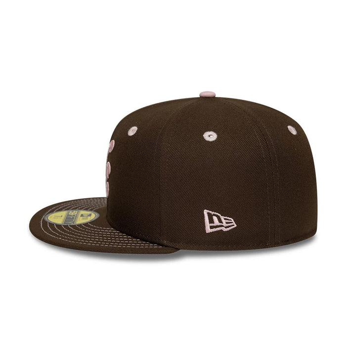 Pictured is this New Era With Love 59FIFTY Fitted cap in dark brown. 5