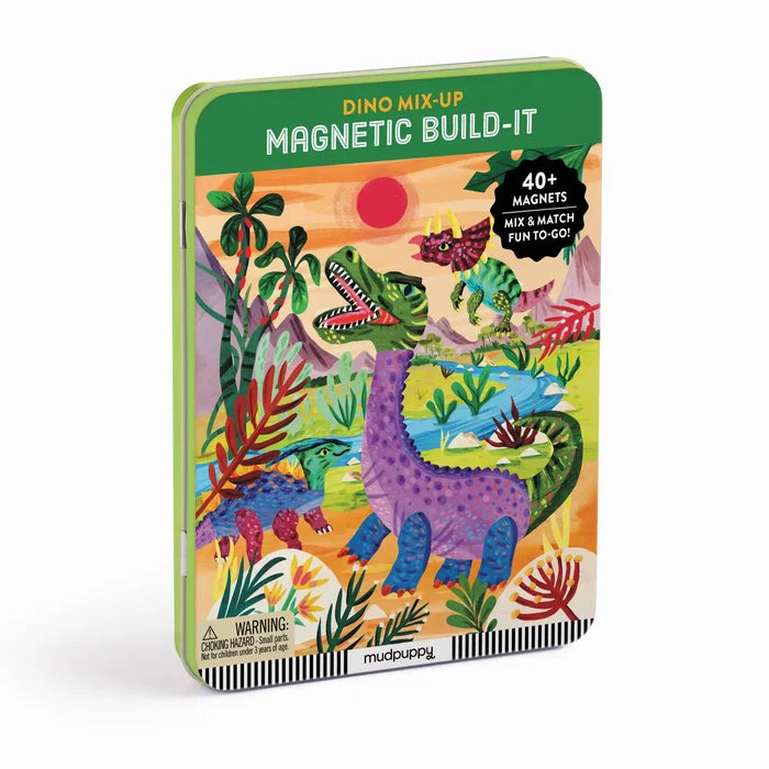 *NEW* Mudpuppy Magnetic Build-It Tin: Dino Mix-Up