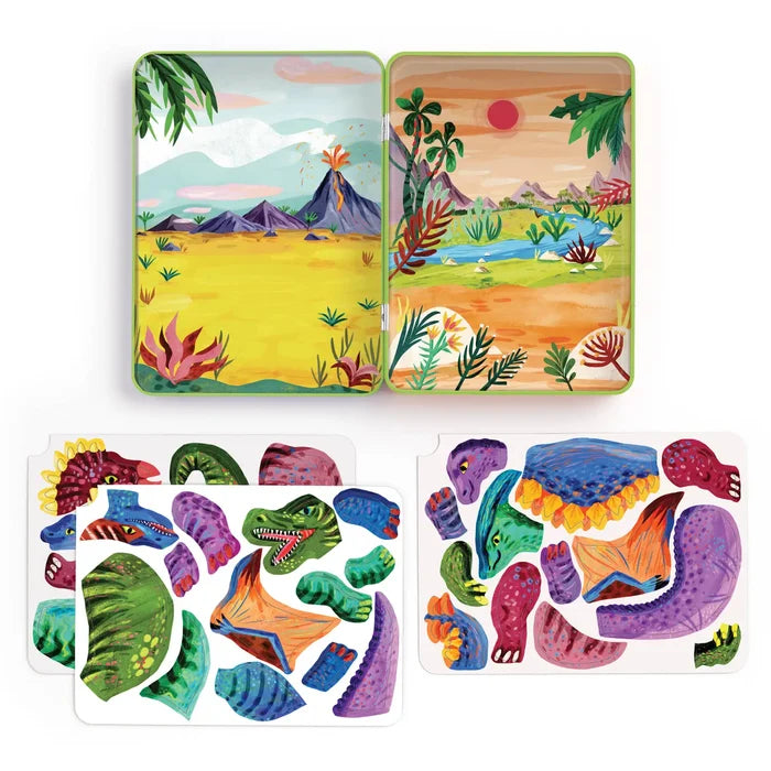 *NEW* Mudpuppy Magnetic Build-It Tin: Dino Mix-Up