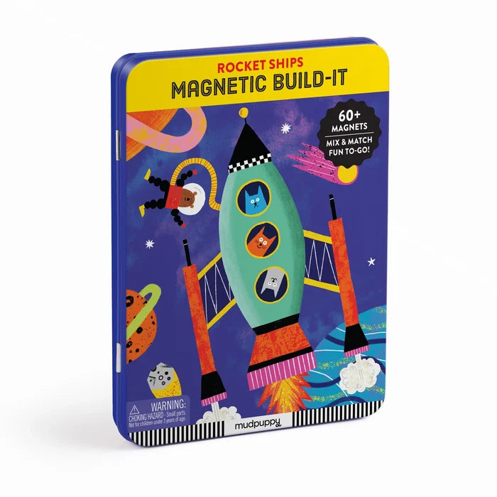 *NEW* Mudpuppy Magnetic Build-It Tin: Rocket Ships