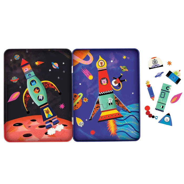 *NEW* Mudpuppy Magnetic Build-It Tin: Rocket Ships