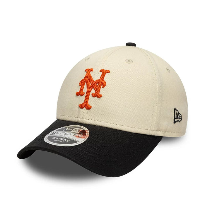 Pictured is this MLB Side Script New York Mets 9FORTY M-Crown cap in Cream. 3