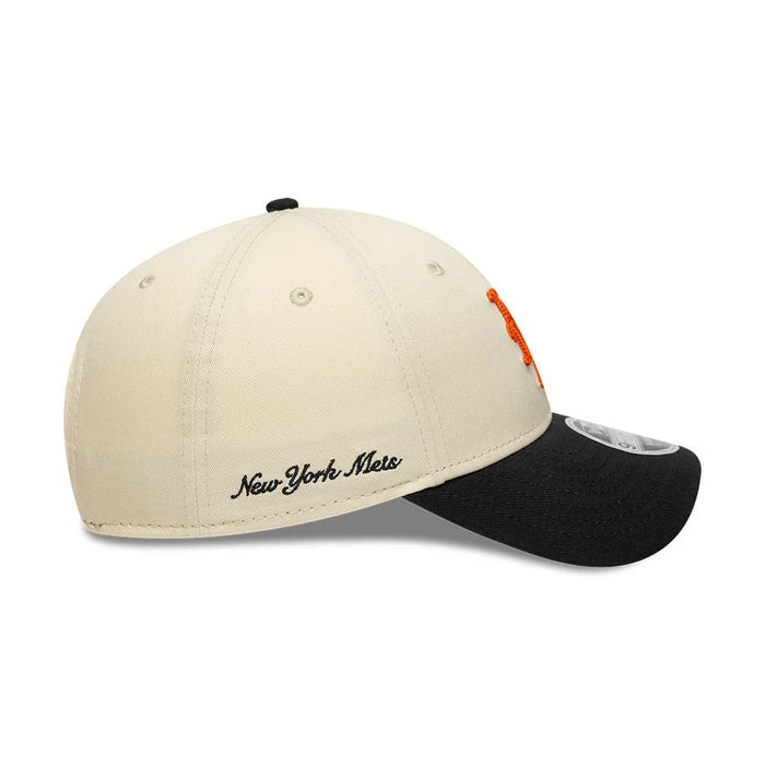 Pictured is this MLB Side Script New York Mets 9FORTY M-Crown cap in Cream. 5