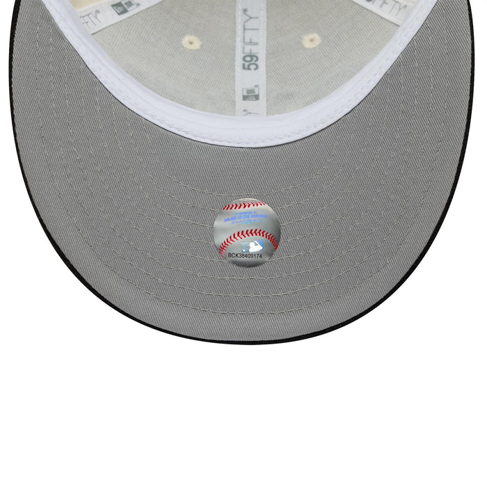 Pictured is this MLB Cooperstown New York Yankees Low Profile 59FIFTY Fitted cap in Cream. 2