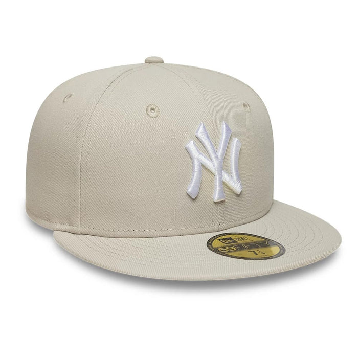 Pictured is this MLB New York Yankees 59FIFTY Fitted cap in light beige. 4
