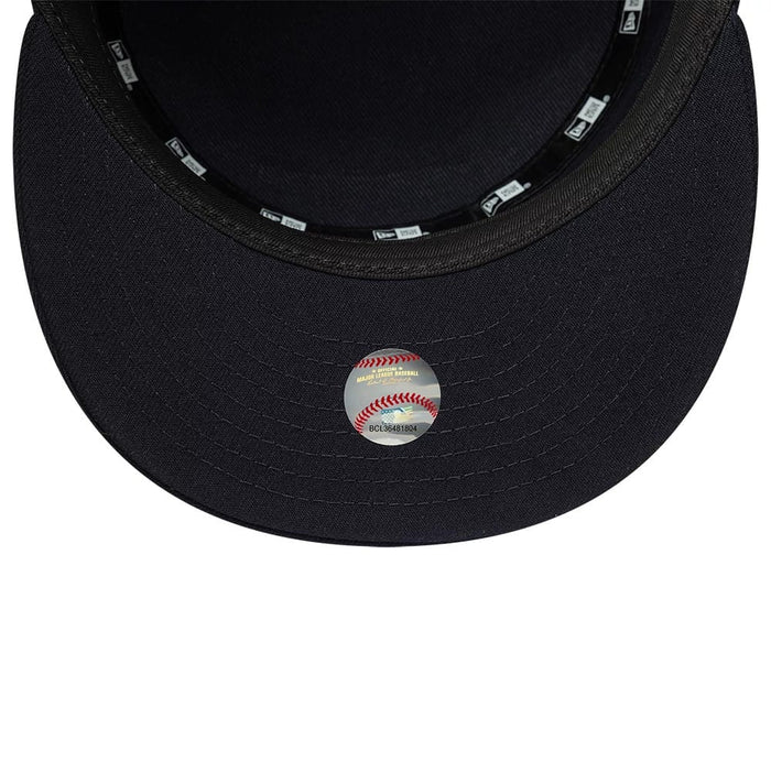 Pictured is this MLB Poly New York Yankees Pillbox Adjustable cap in navy. 7