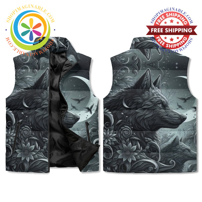 Night Wolf Puffer Vest M