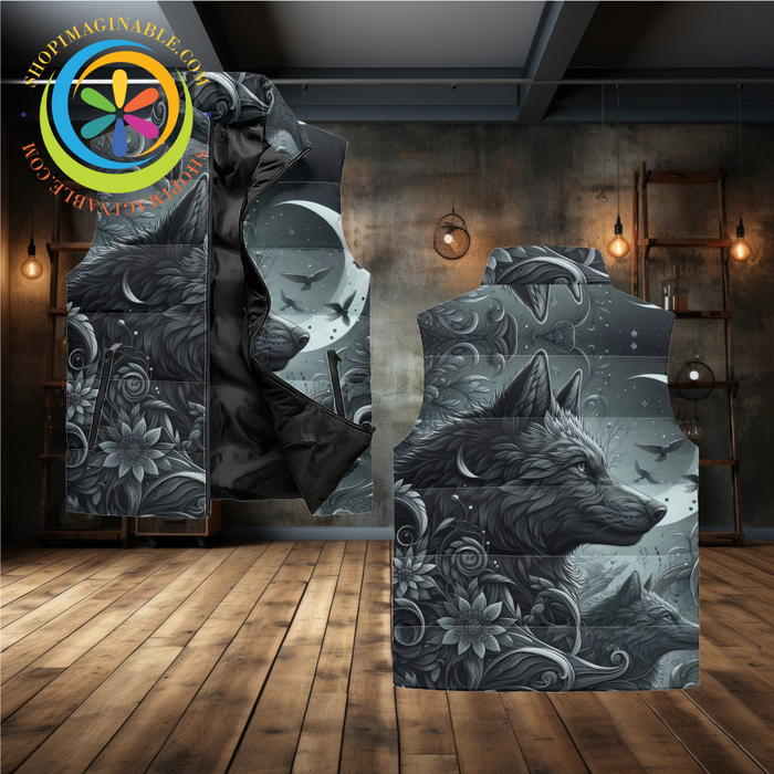 Night Wolf Puffer Vest
