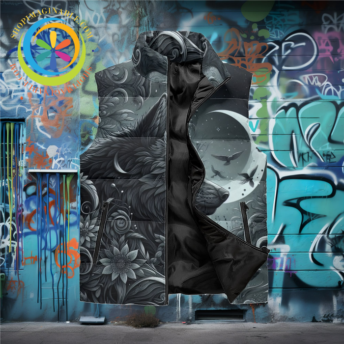 Night Wolf Puffer Vest