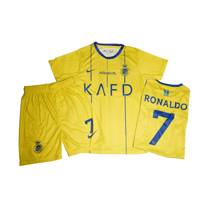 NIKE AL-NASR AROYA KAFD RONALDO HOME FOOTBALL KIT KIDS ORI