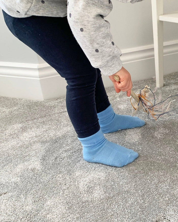 Non-Slip Stay on Baby and Toddler Socks - Ocean Blue - The Little Sock Company