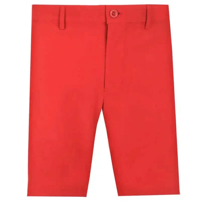 OB ProCool Golf Shorts in bold red color, designed for comfort and performance on the golf course.