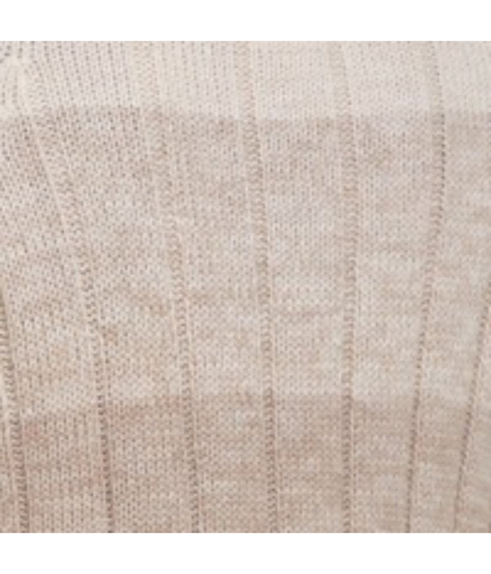 Ombre Cable Button Mock Neck Sweater Beige Marl