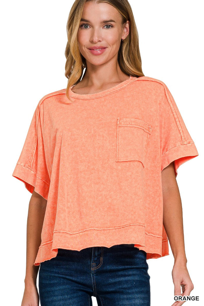 ORANGE POCKET TEE