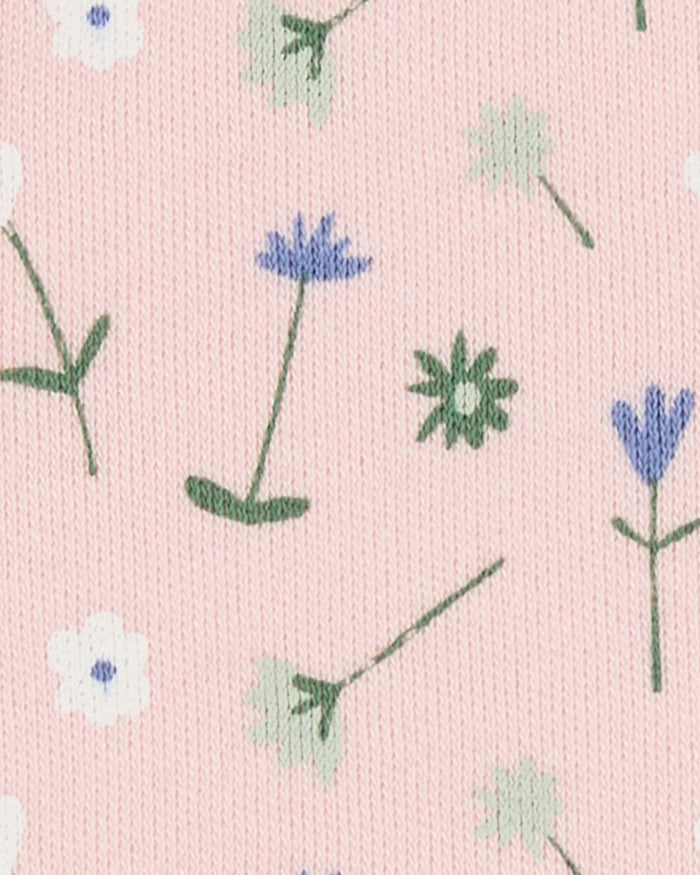 Organic Short PJs – Flowers Pink - Pigeon Organics