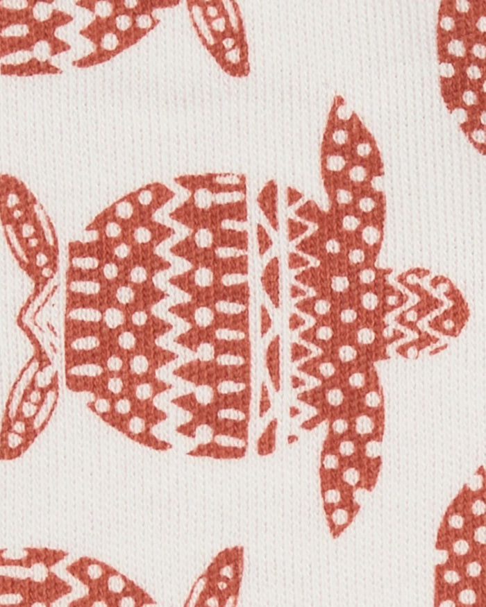 Organic Short PJs – Turtles Orange - Pigeon Organics