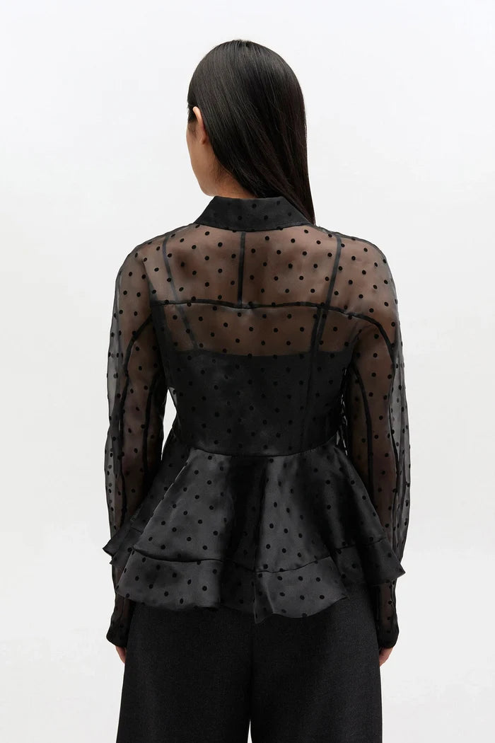Organza Peplum Shirt Tops Ganni