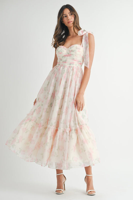 PAISLEY TIERED MIDI DRESS