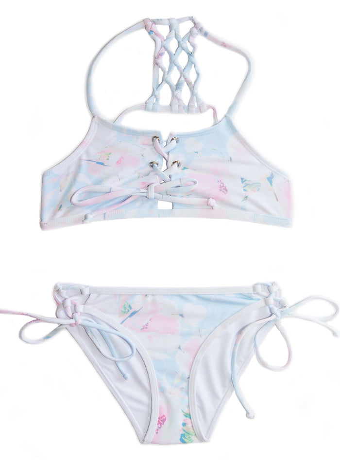 Pastel blue pink white Floral girls Bikini - Chance Loves Swimwear
