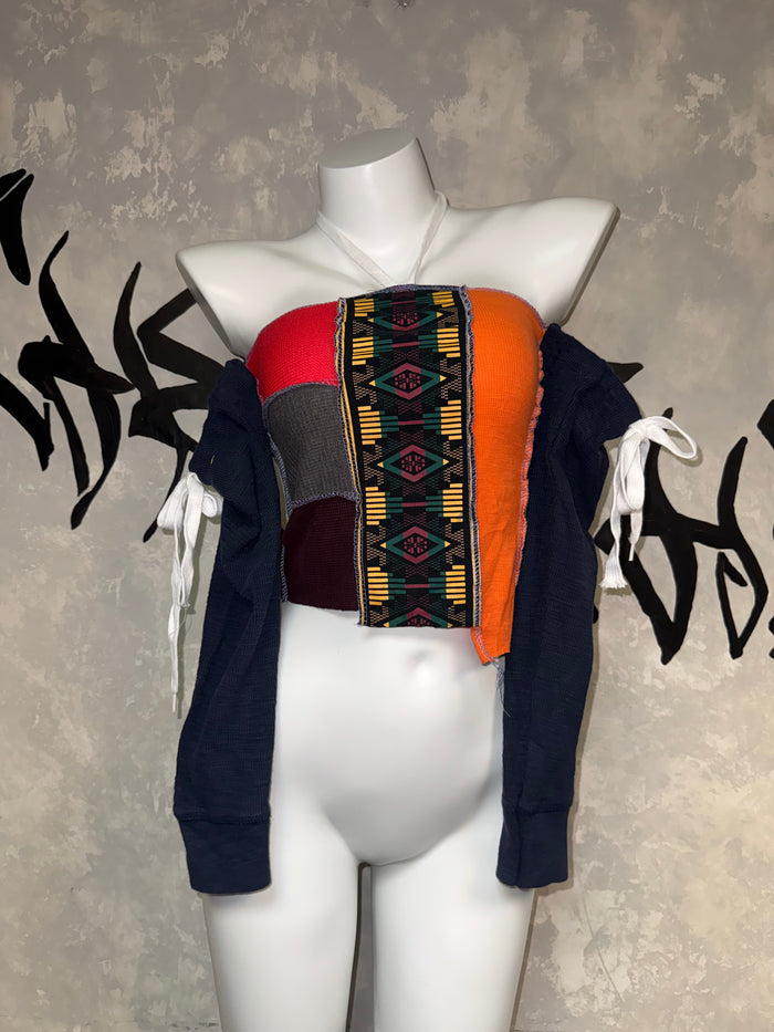Patchwork Remake Girl Top(Two-piece)