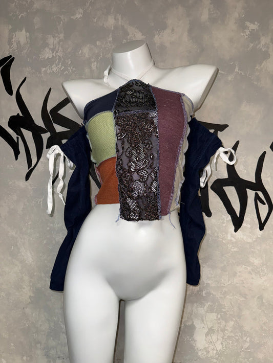 Patchwork Remake Girl Top（Two-piece）