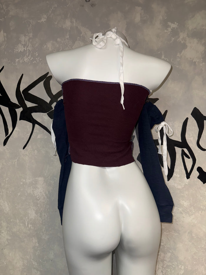 Patchwork Remake Girl Top(Two-piece)