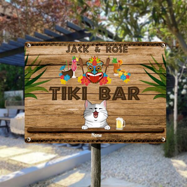 Pawzity Metal Tiki Bar Signs, Gifts For Pet Lovers, Hawaiian Tiki Silhouettes Personalized Home Signs