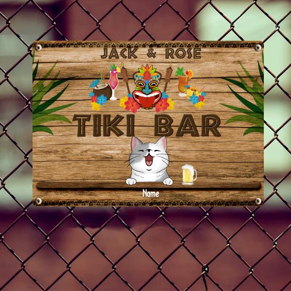 Pawzity Metal Tiki Bar Signs, Gifts For Pet Lovers, Hawaiian Tiki Silhouettes Personalized Home Signs