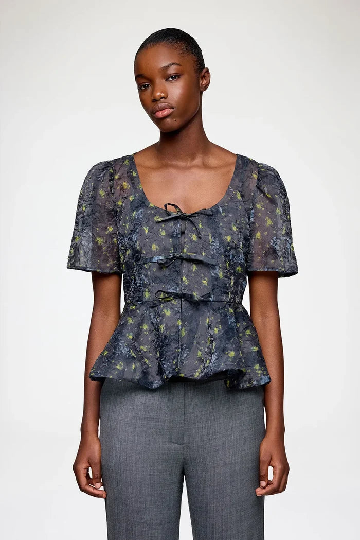Peplum Blouse in Shibori Organza Shirts & Tops Ganni